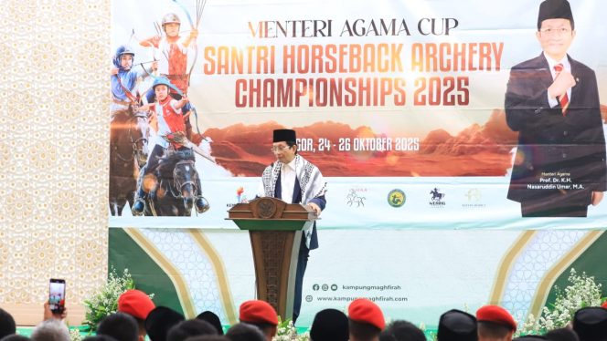 
 Menag Nasaruddin Umar Buka Santri Horseback Archery Championship 2025: Simbol Kebangkitan Santri Tangguh dan Berkarakter