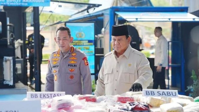 
 Presiden Prabowo Saksikan Pemusnahan 214,84 Ton Narkoba Senilai Rp 29,37 Triliun di Mabes Polri