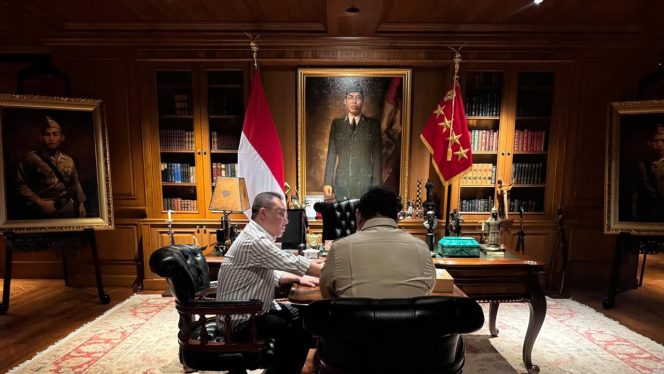 
 Presiden Prabowo Terima Wakil Ketua DPR Sufmi Dasco Ahmad di Hambalang, Bahas Perkembangan Persoalan Hukum Nasional