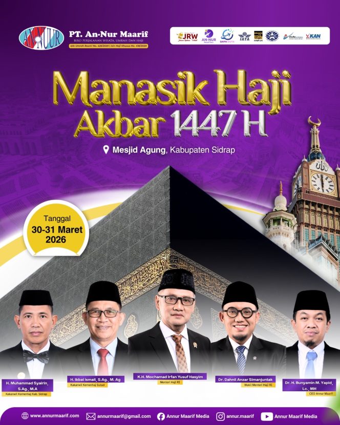 
 Manasik Haji Akbar Annur Digelar di Sidrap, 855 Calon Jamaah Haji Siap Dibekali